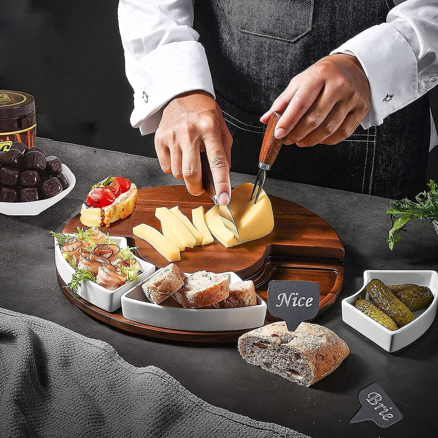 Charcuterie Board Set and Cheese Serving Platter