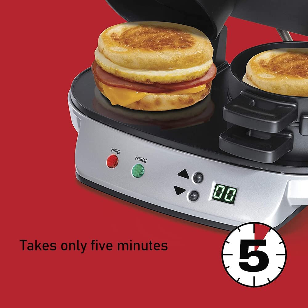 Dual Breakfast Sandwich Maker with Timer