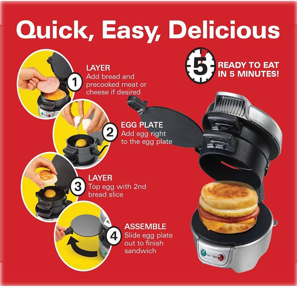 Dual Breakfast Sandwich Maker with Timer