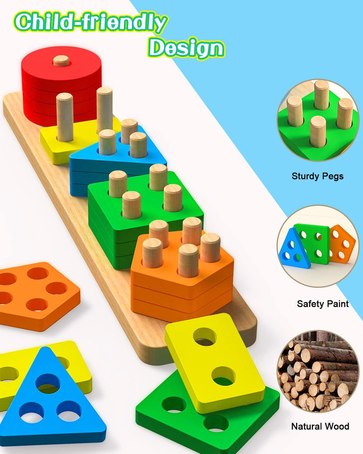 Wooden Sorting & Stacking Educational Toys